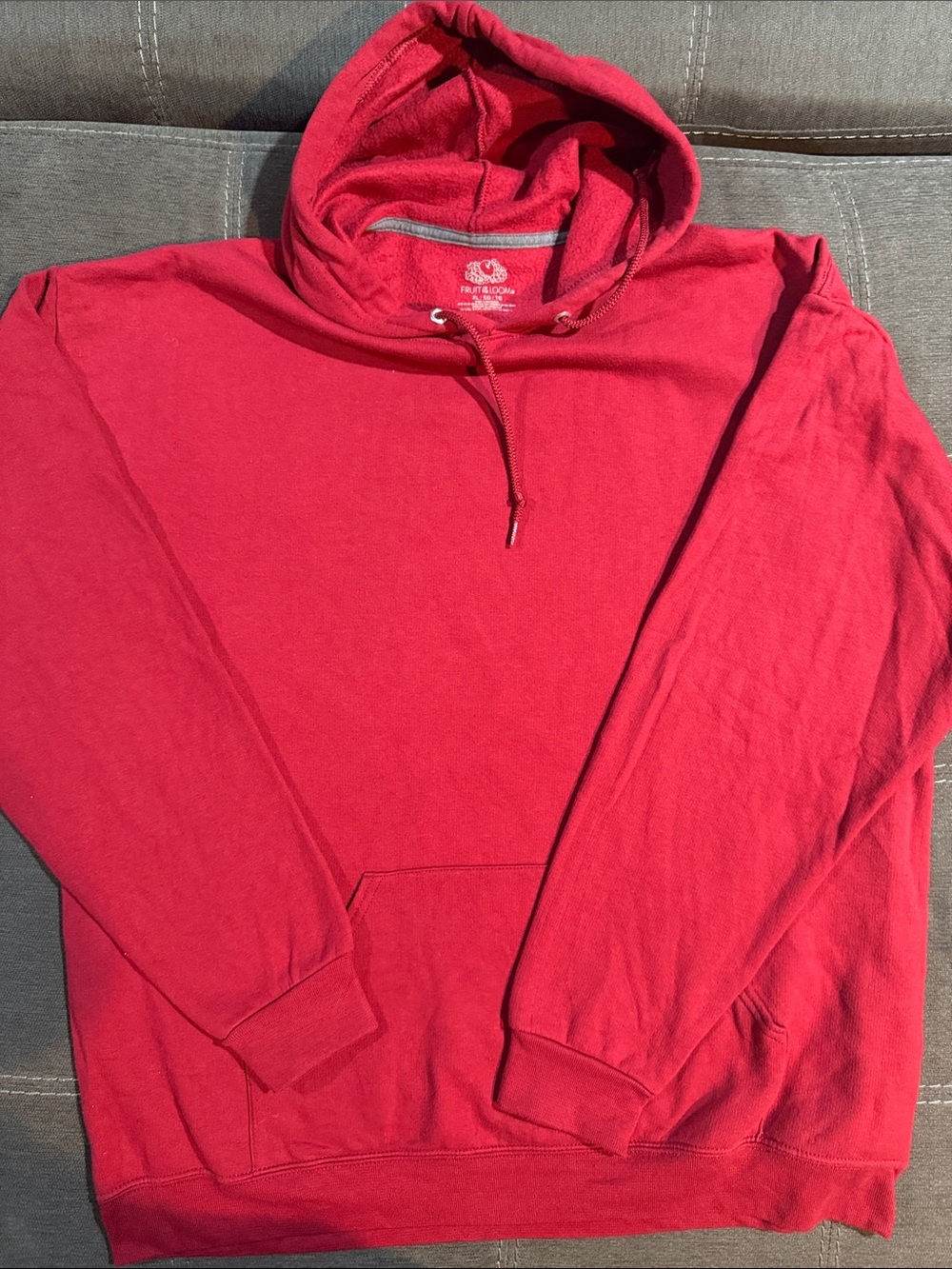 Fruit of the Loom Red Hooded Sweatshirt